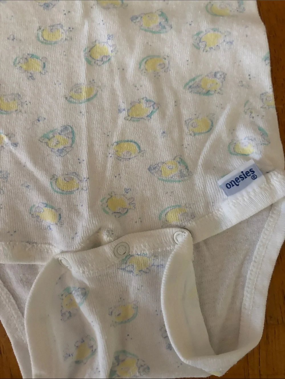Vintage Gerber infant nightgown and onsie and bear with balloons spatula